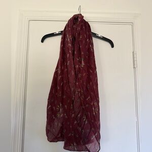 Old Navy Maroon Butterfly Print Infinity Scarf